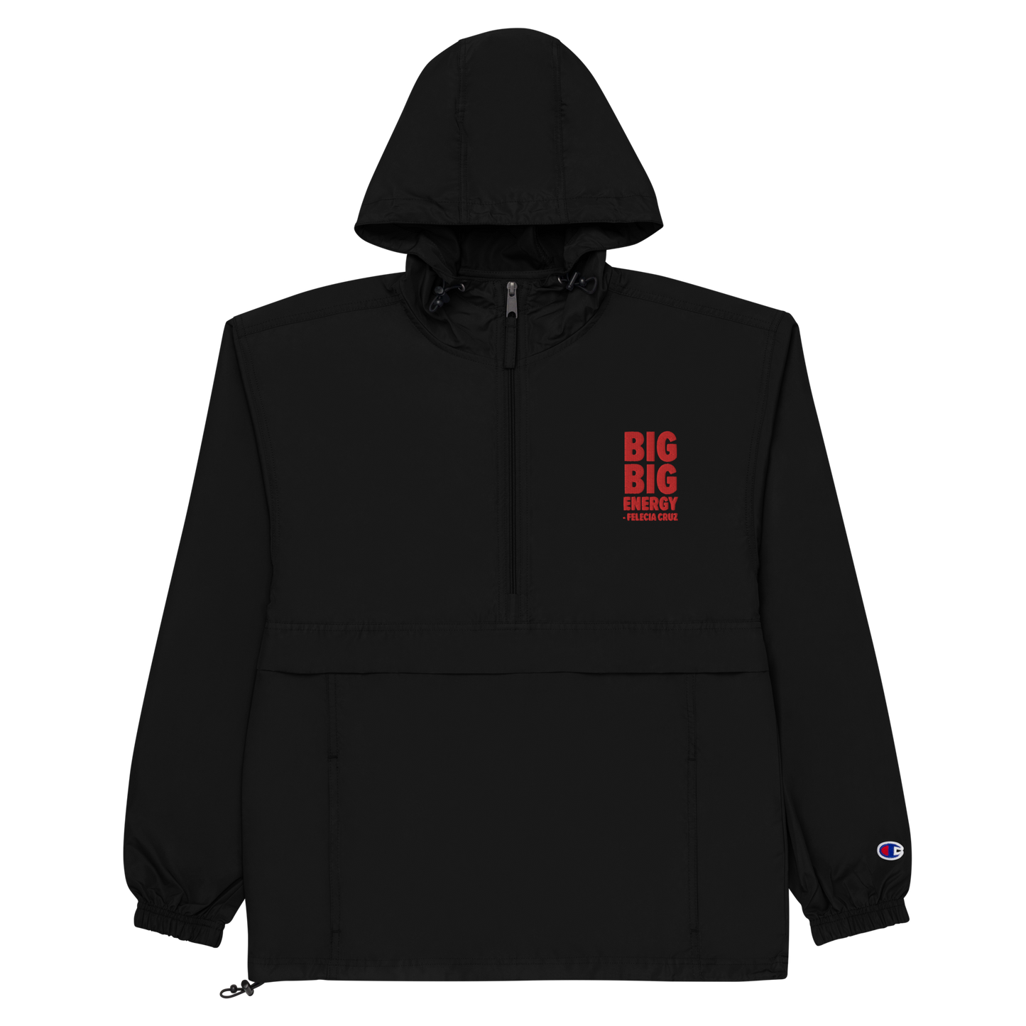“Big Big Energy” Embroidered Champion Packable Jacket