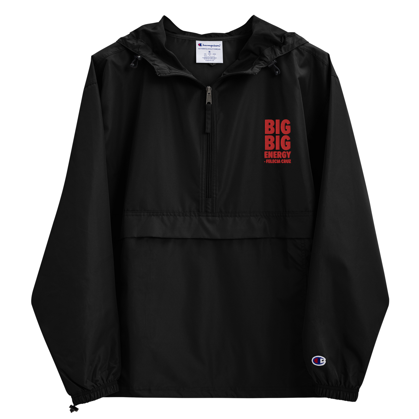 “Big Big Energy” Embroidered Champion Packable Jacket