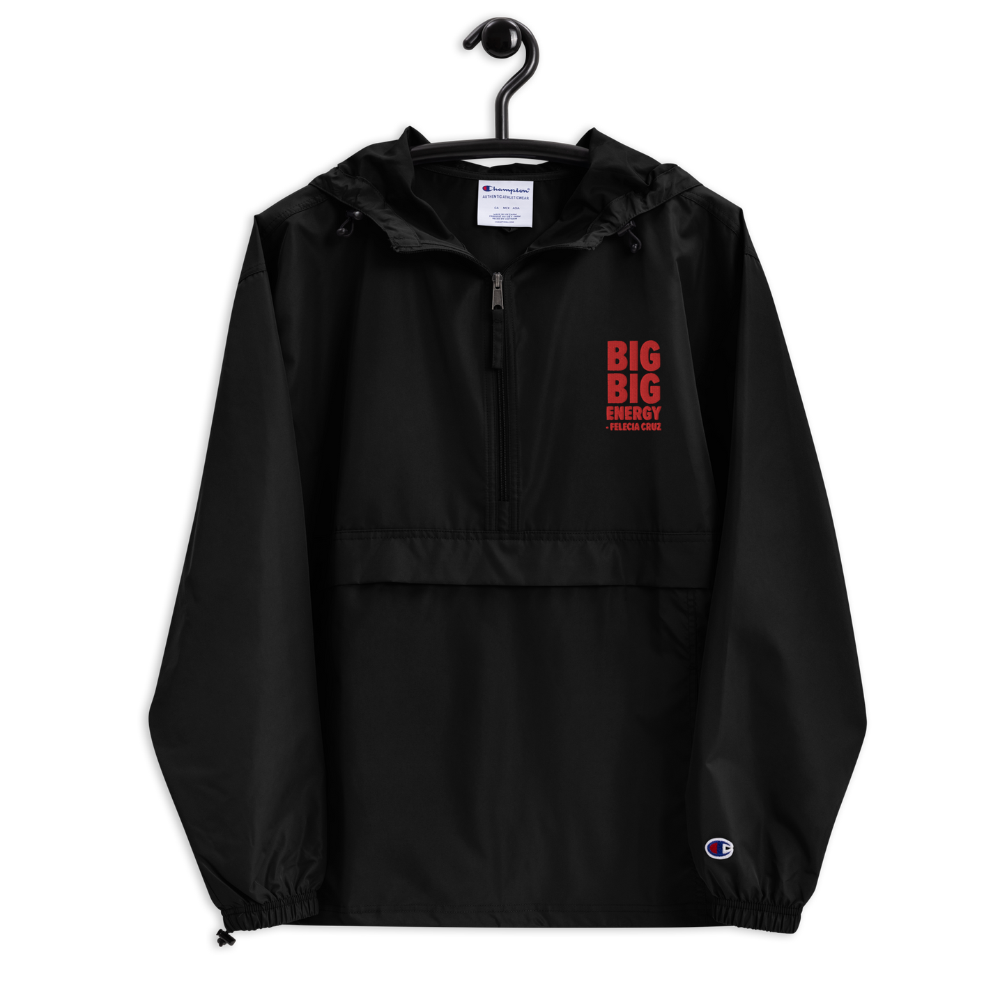 “Big Big Energy” Embroidered Champion Packable Jacket